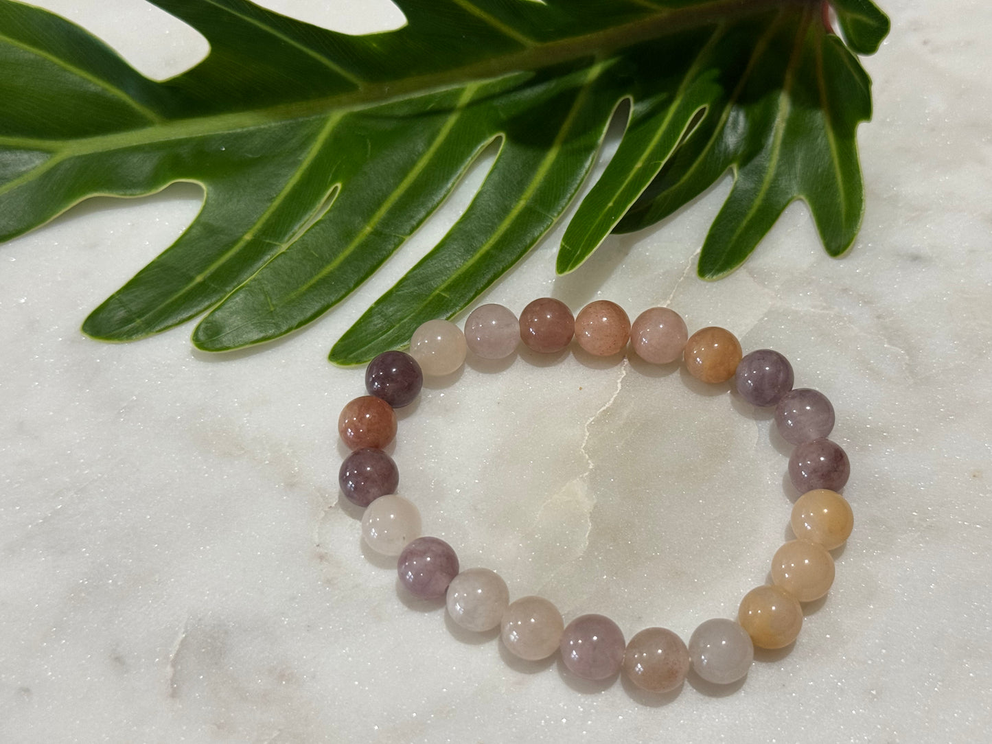 Pink Amethyst Crystal Bead Bracelet