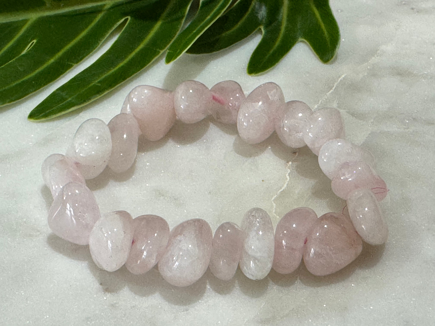 Rose Quartz Smooth Chip Bracelet