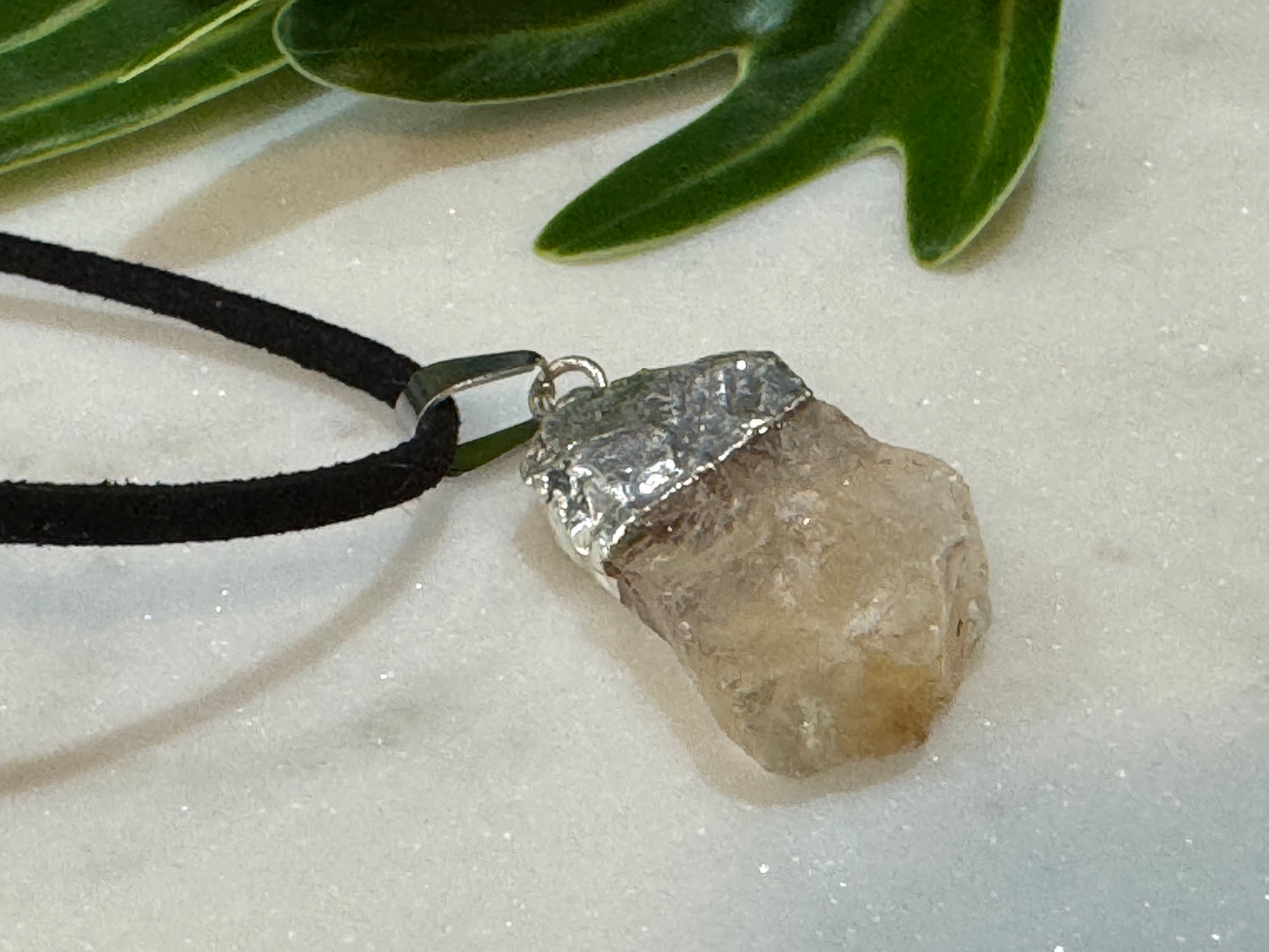 Citrine Raw Crystal Pendant Necklace