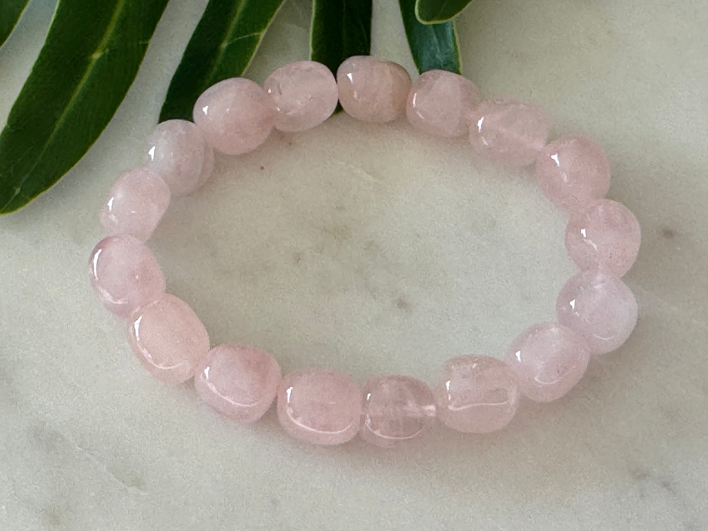 Rose Quartz Tumble Bead Bracelet