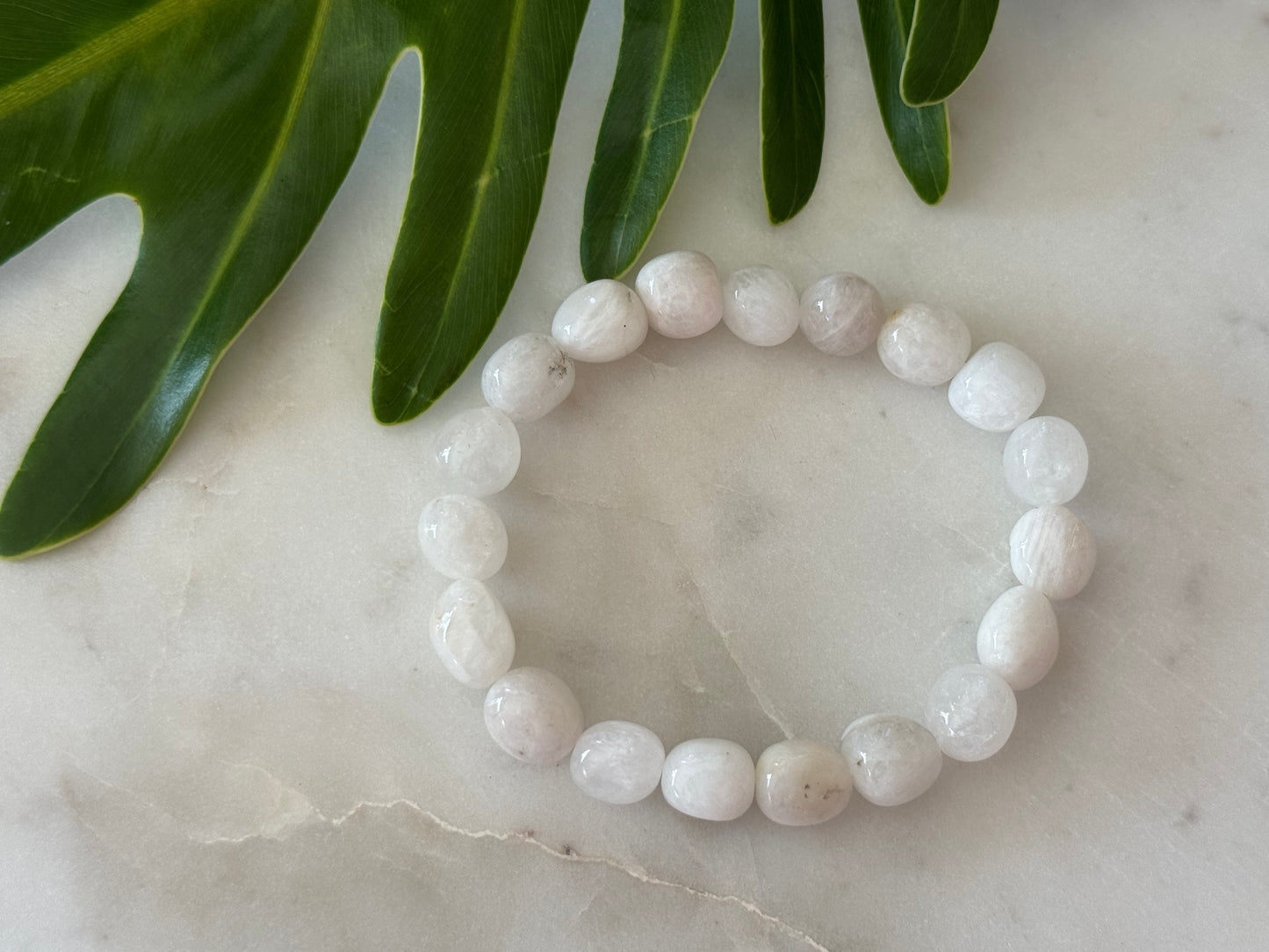 Moonstone Tumble Bead Bracelet