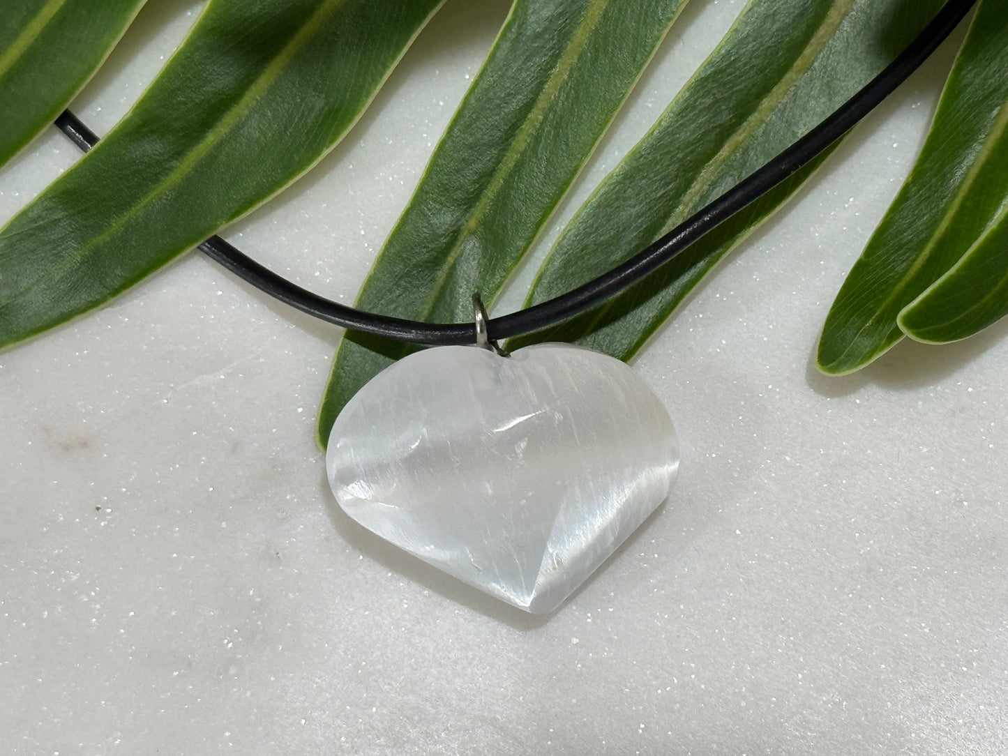 Selenite Heart Pendant