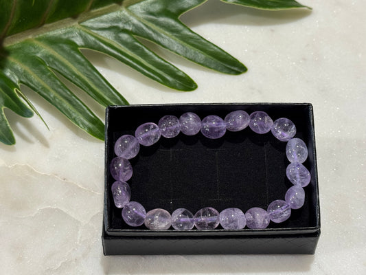 Amethyst Irregular-Shaped Bead Bracelet