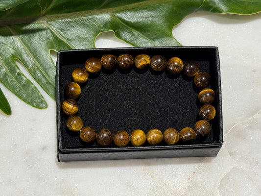 Tiger Eye Crystal Bead Bracelet