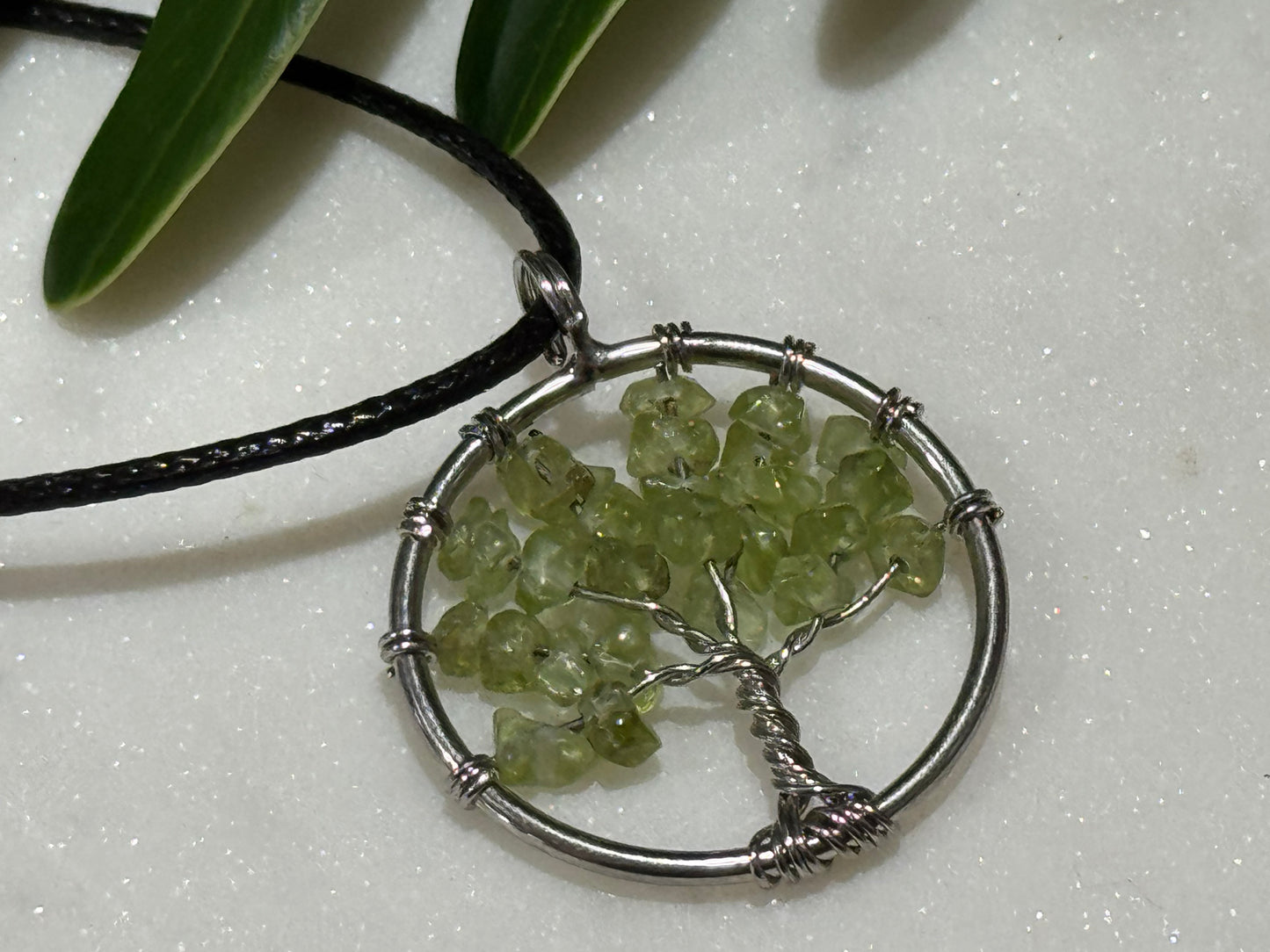 Green Grass Tree of Life Necklace