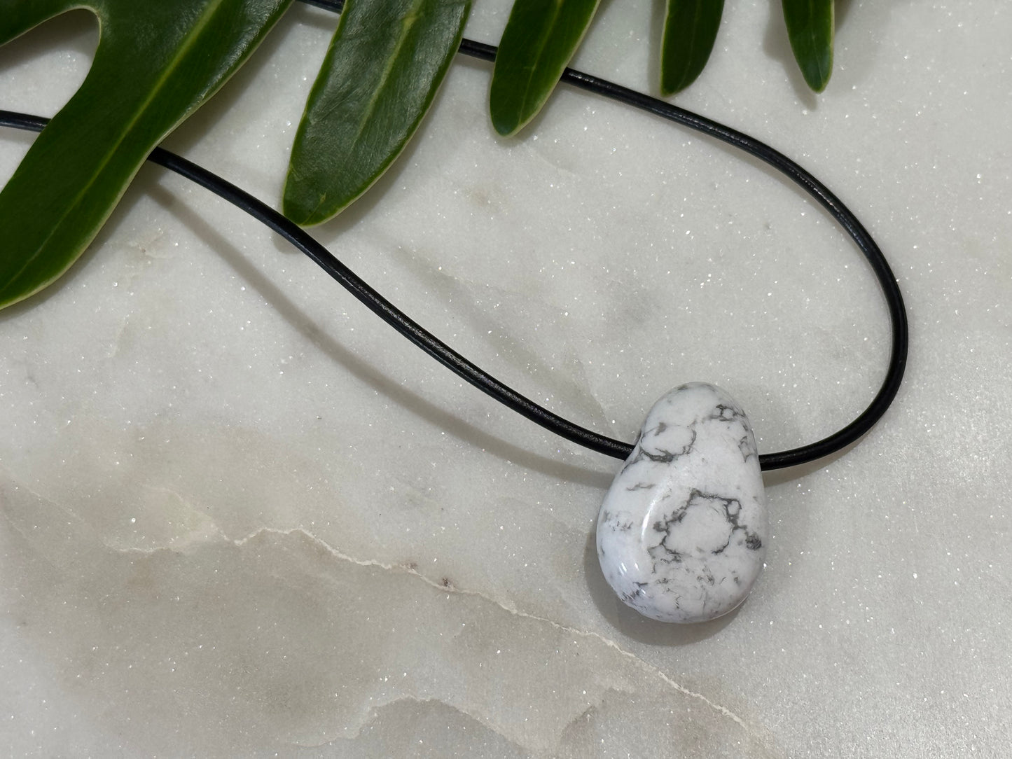 White Howlite Drilled Pendant