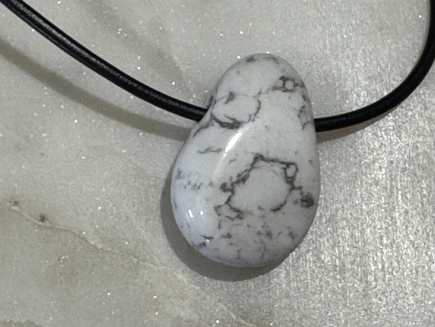 White Howlite Drilled Pendant