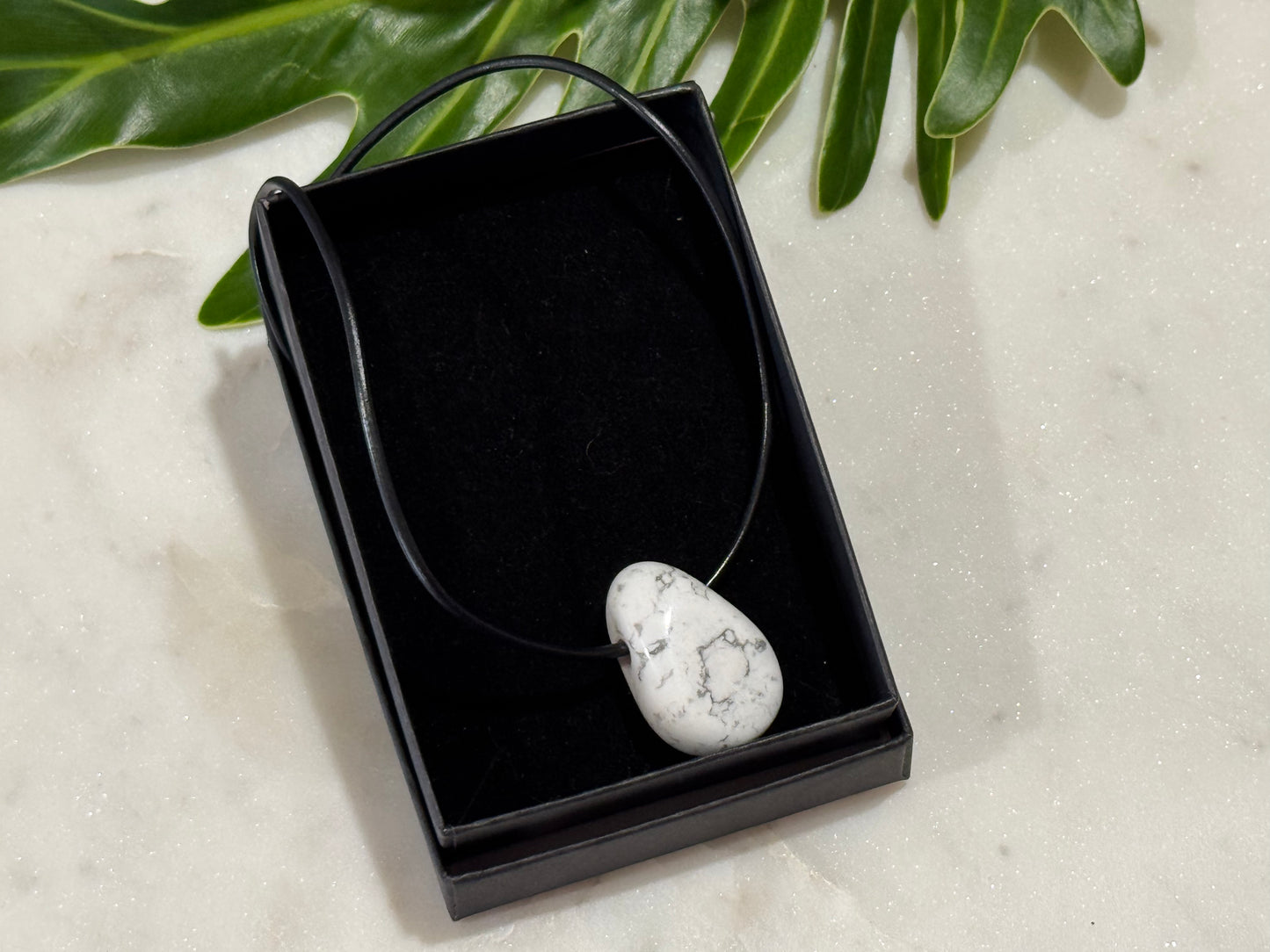 White Howlite Drilled Pendant