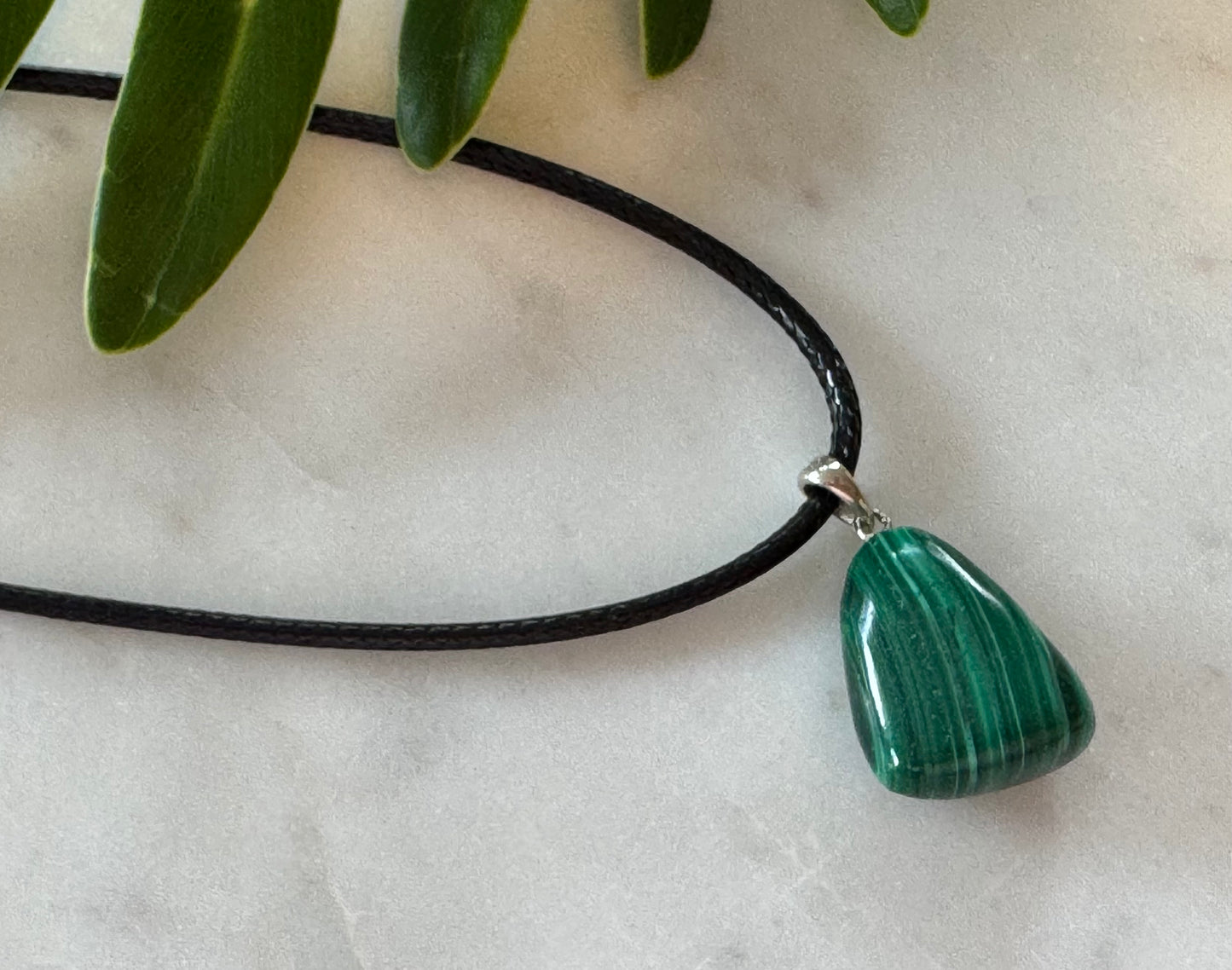 Malachite Sterling Silver Tumble Pendant