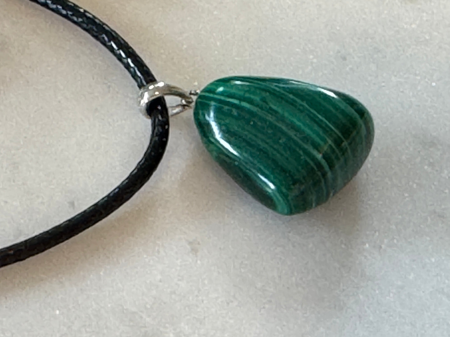 Malachite Sterling Silver Tumble Pendant