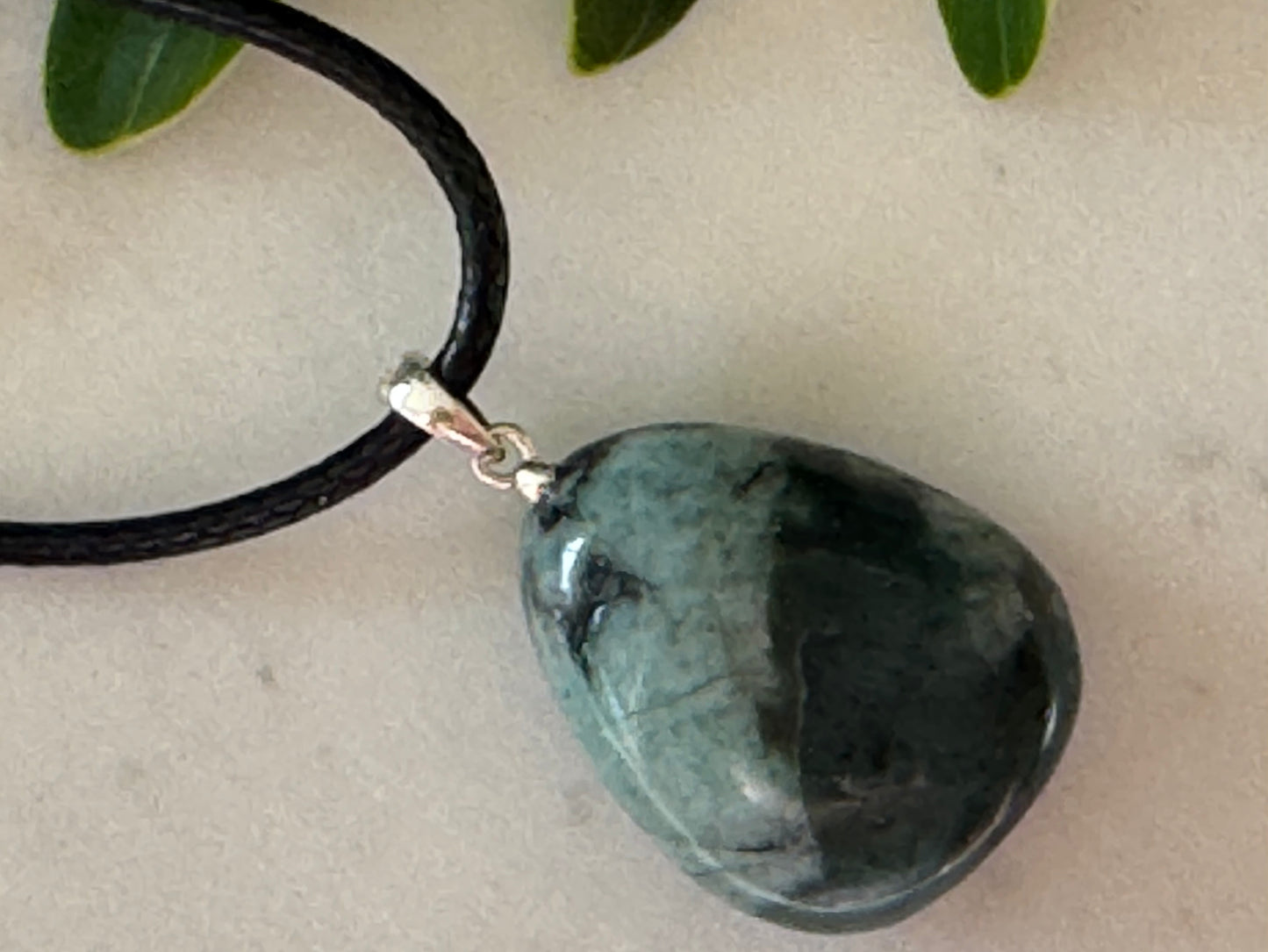 Emerald Sterling Silver Tumble Pendant