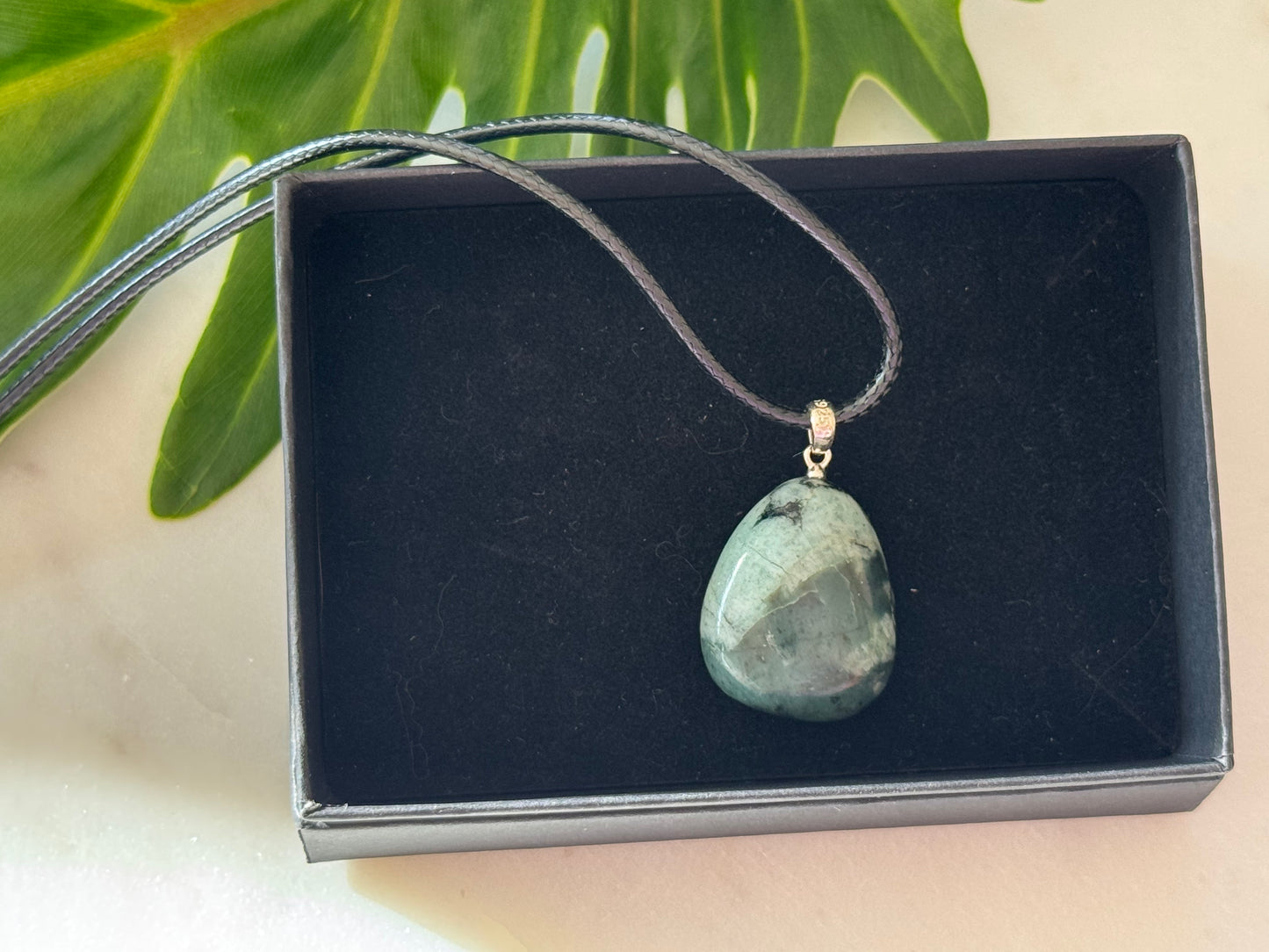 Emerald Sterling Silver Tumble Pendant