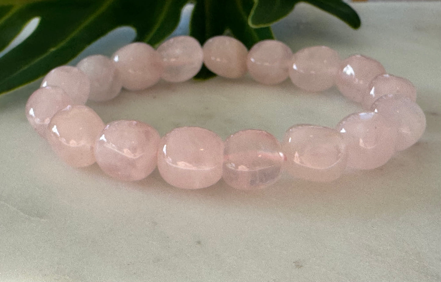 Rose Quartz Tumble Bead Bracelet