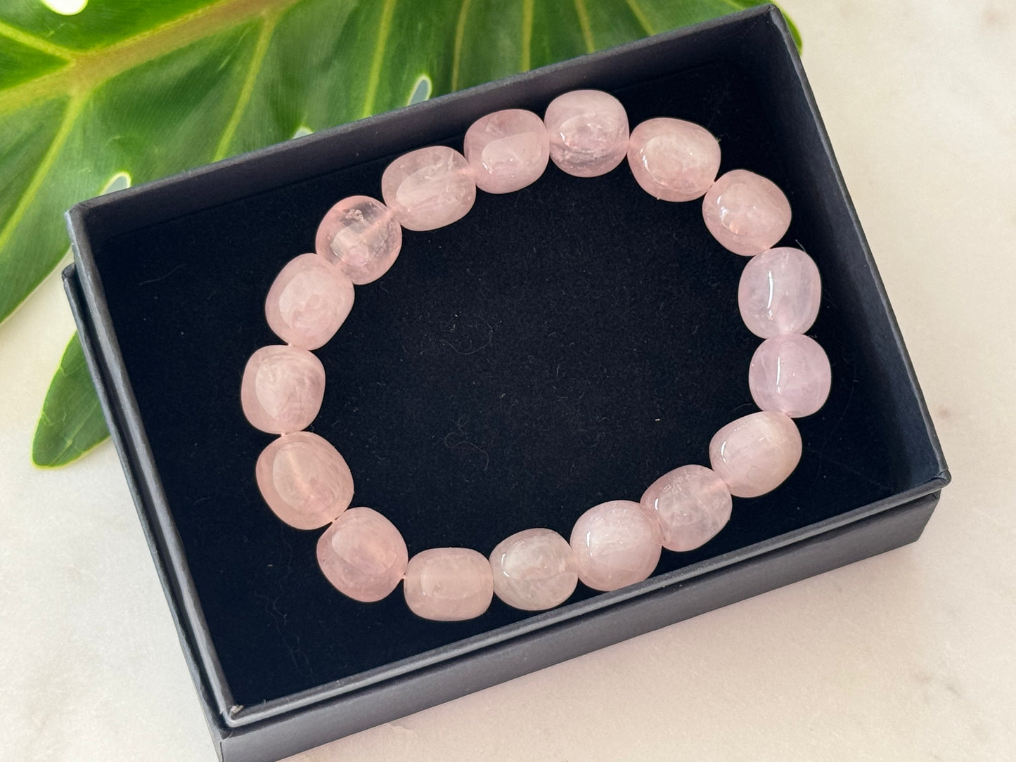 Rose Quartz Tumble Bead Bracelet