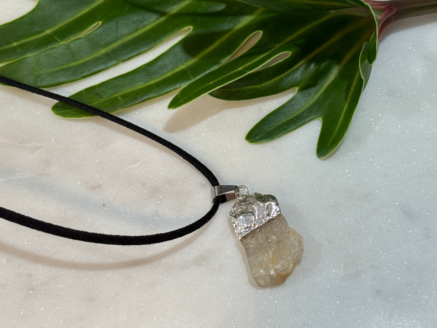 Citrine Raw Crystal Pendant Necklace