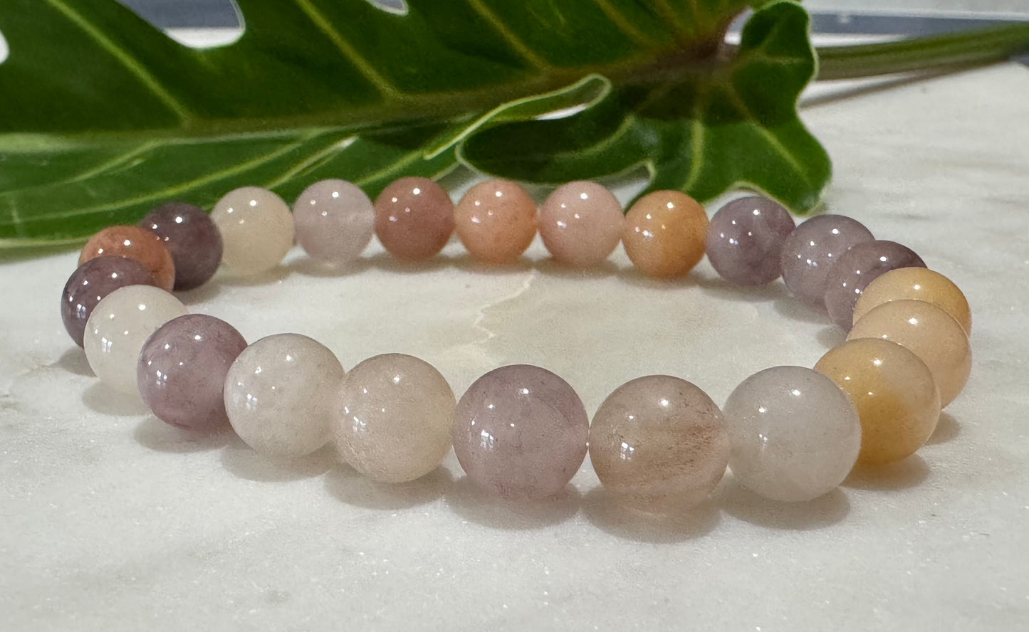 Pink Amethyst Crystal Bead Bracelet