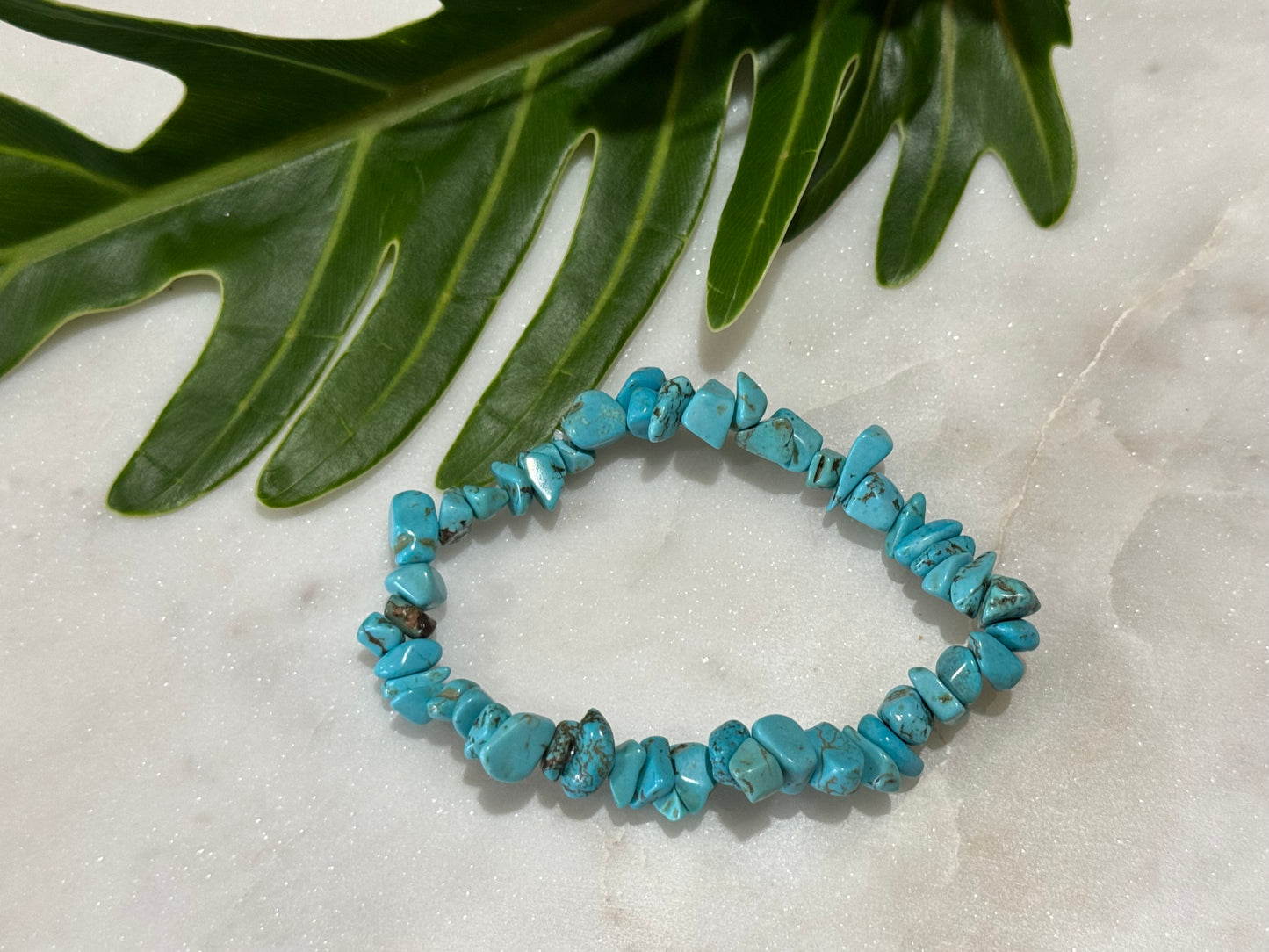 Turquoise Crystal Chip Bracelet