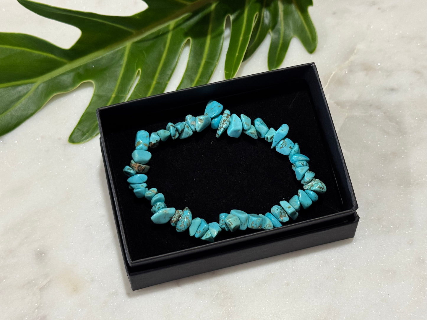 Turquoise Crystal Chip Bracelet