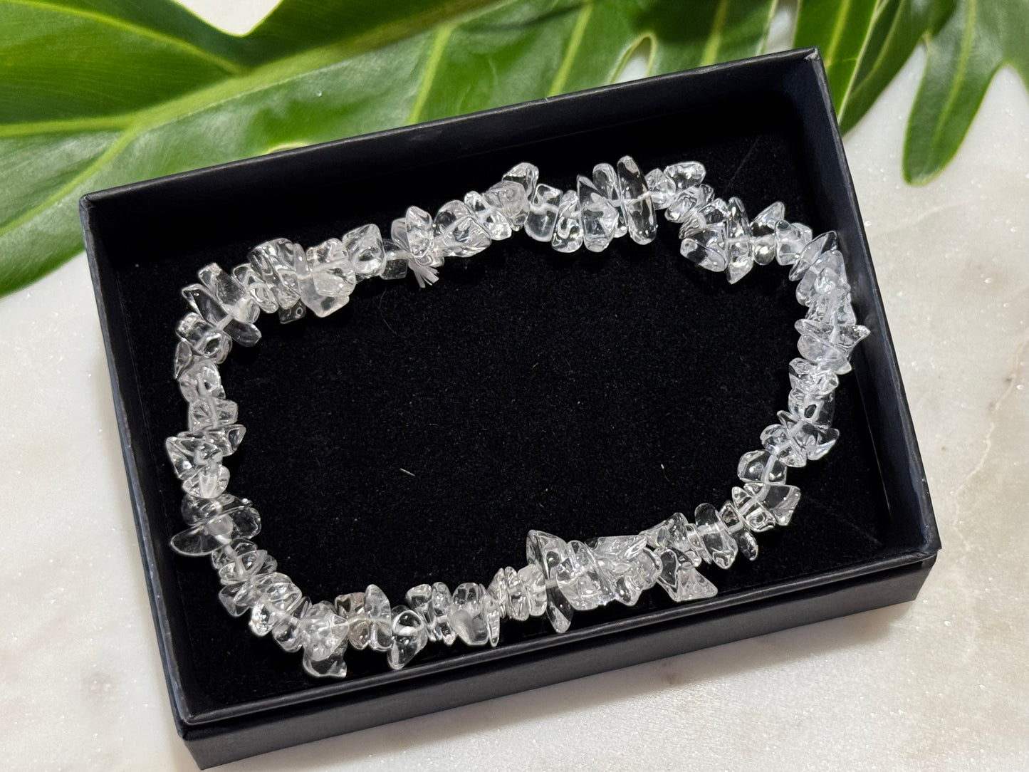 Clear Quartz Crystal Chip Bracelet
