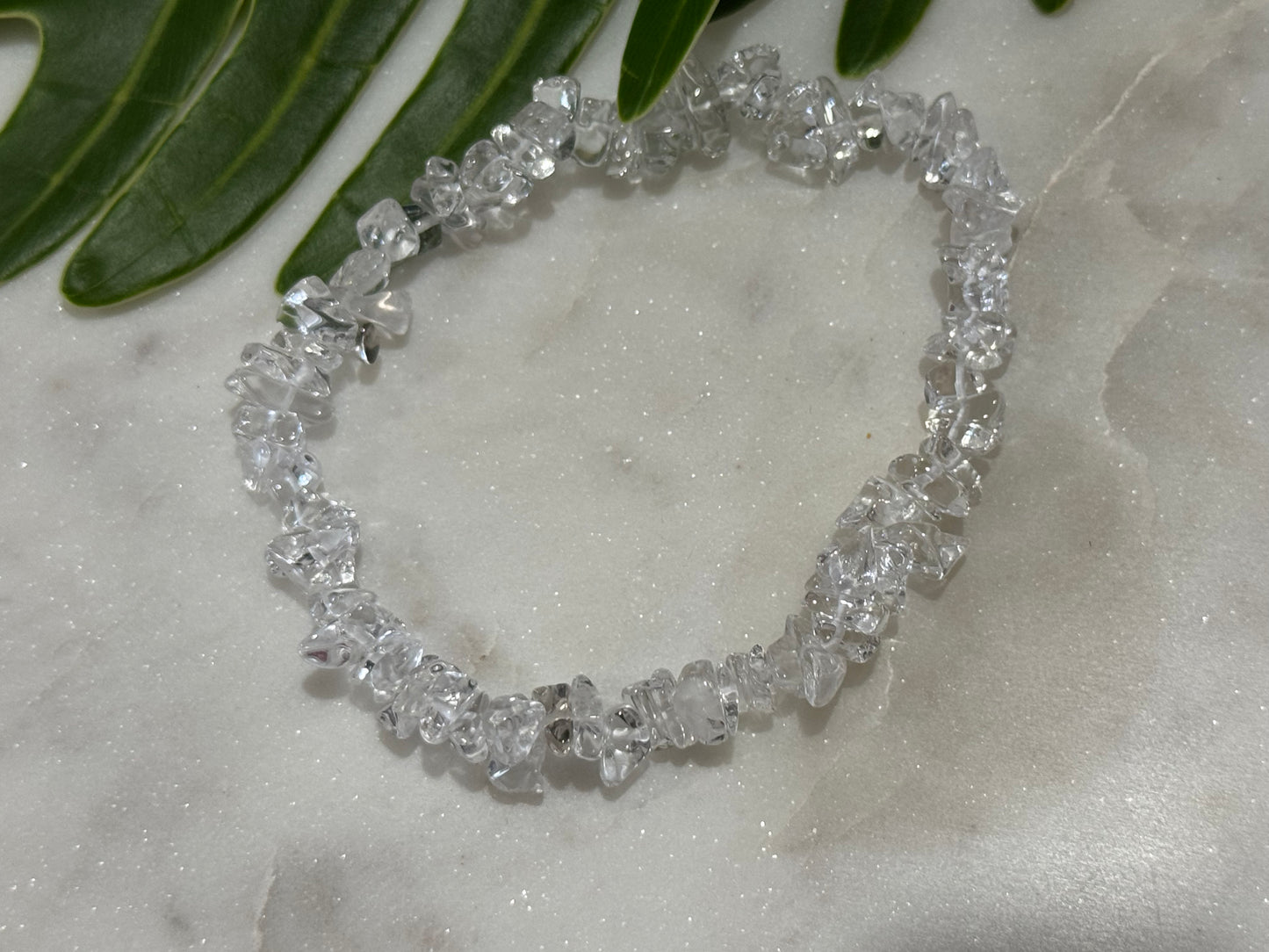 Clear Quartz Crystal Chip Bracelet