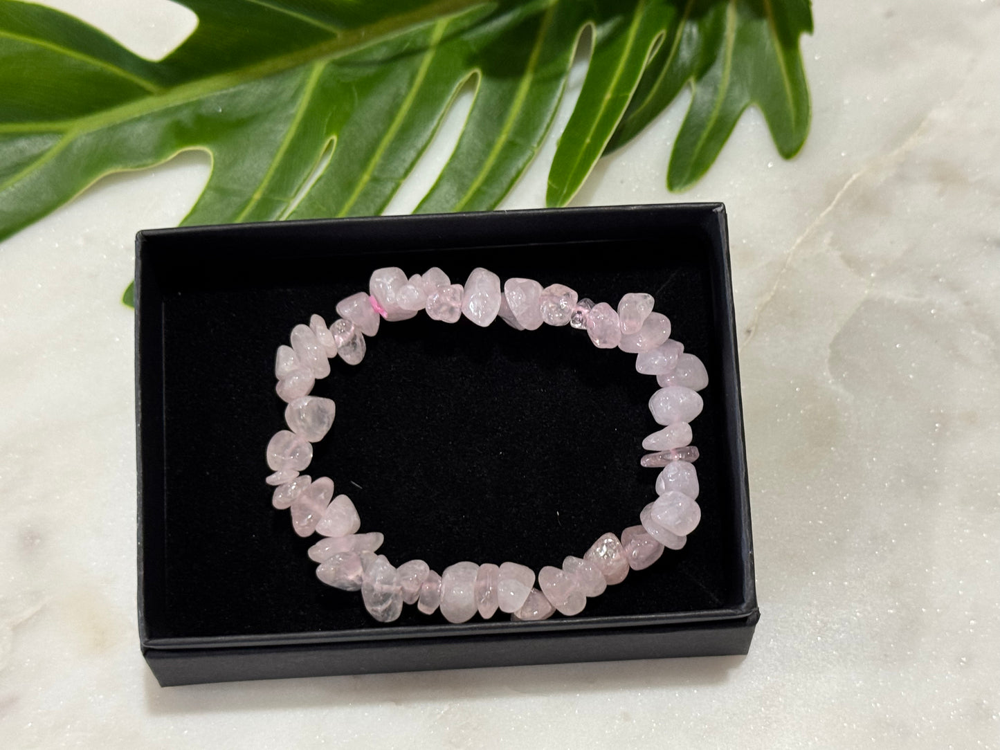 Rose Quartz Crystal Chip Bracelet