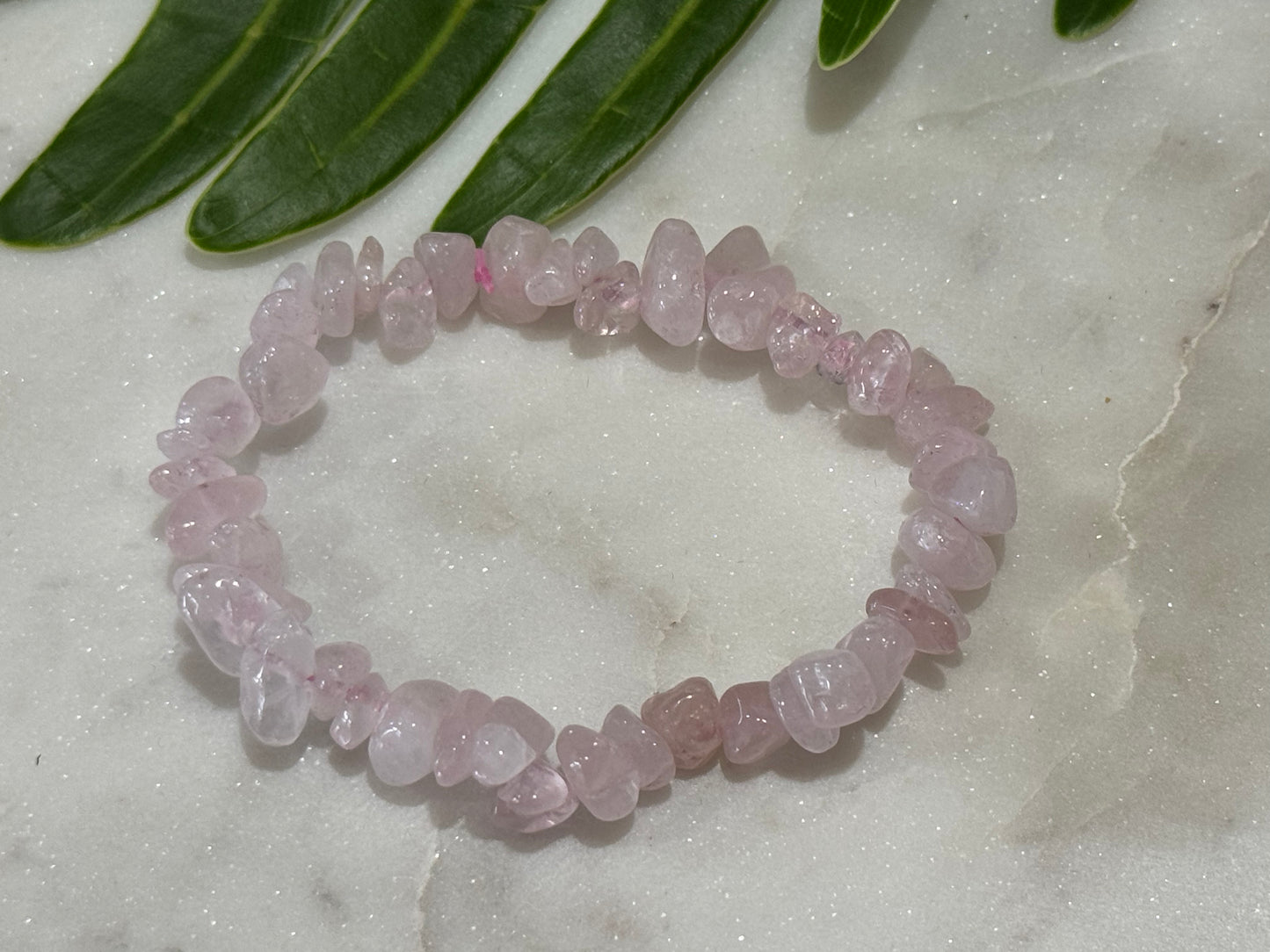 Rose Quartz Crystal Chip Bracelet