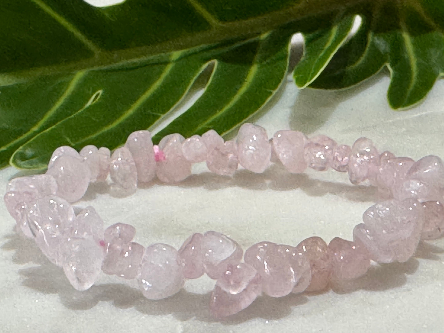 Rose Quartz Crystal Chip Bracelet