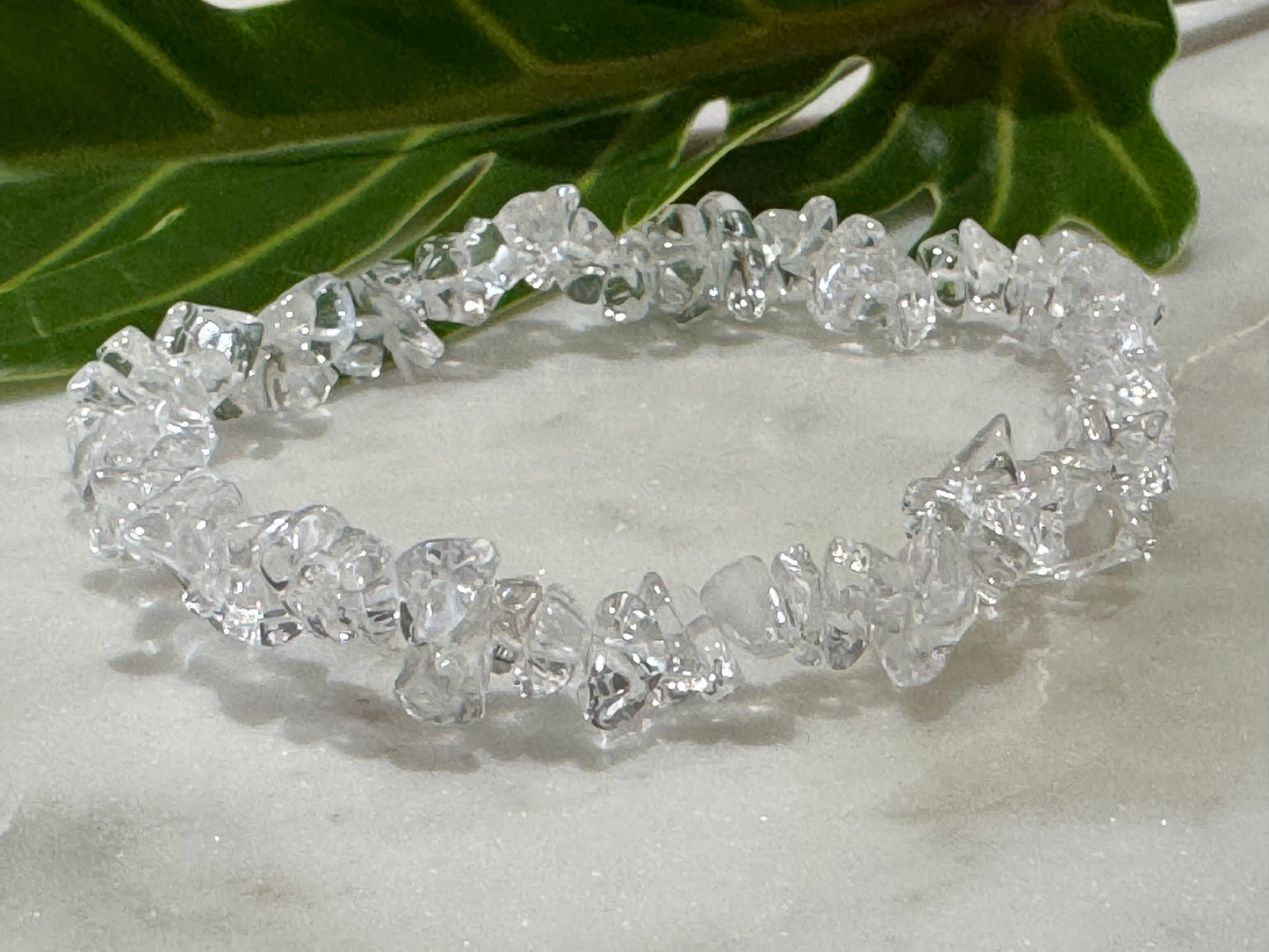Clear Quartz Crystal Chip Bracelet