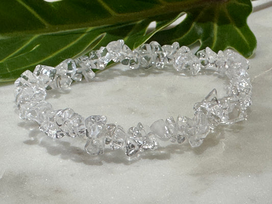 Clear Quartz Crystal Chip Bracelet