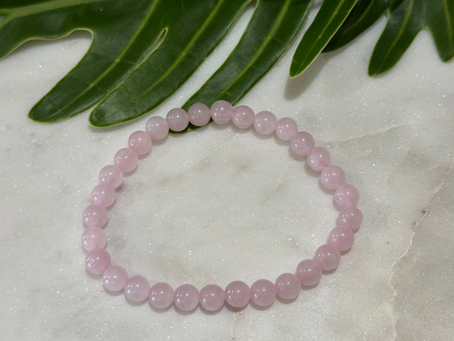 Rose Quartz Crystal Bead Bracelet