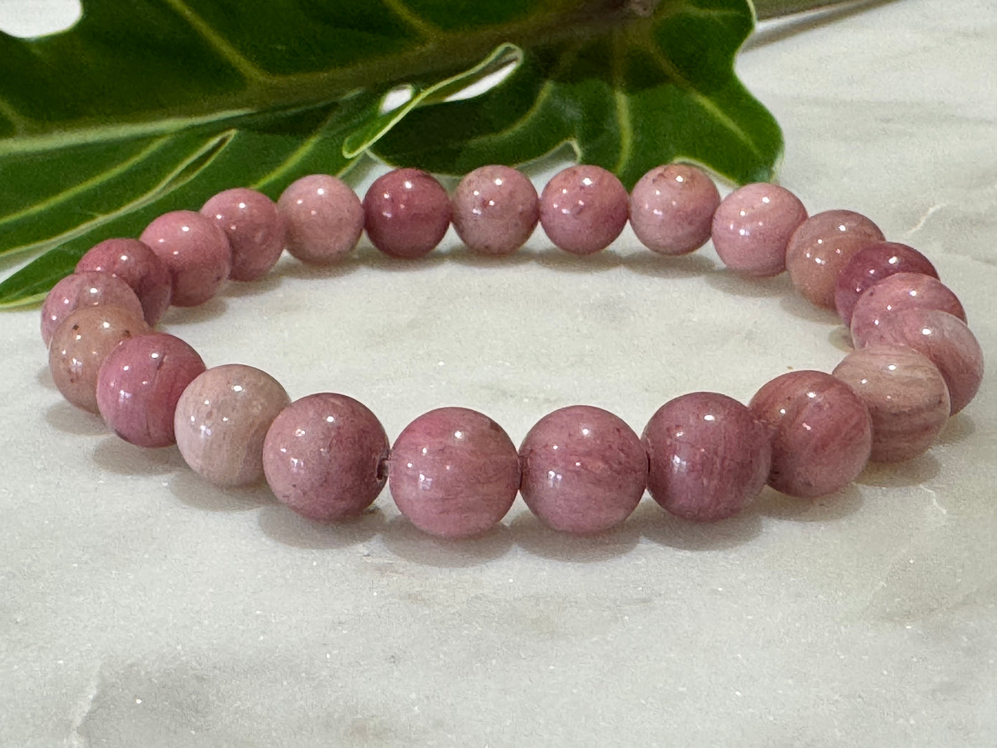Pink Opal Crystal Bead Bracelet