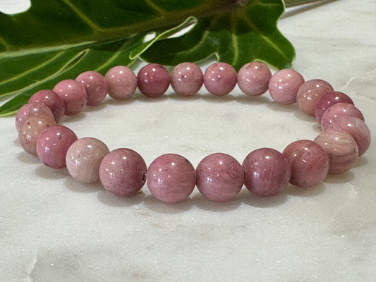 Pink Opal Crystal Bead Bracelet