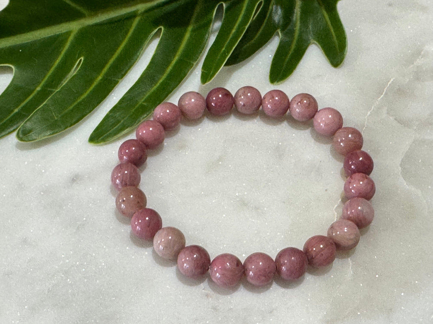 Pink Opal Crystal Bead Bracelet