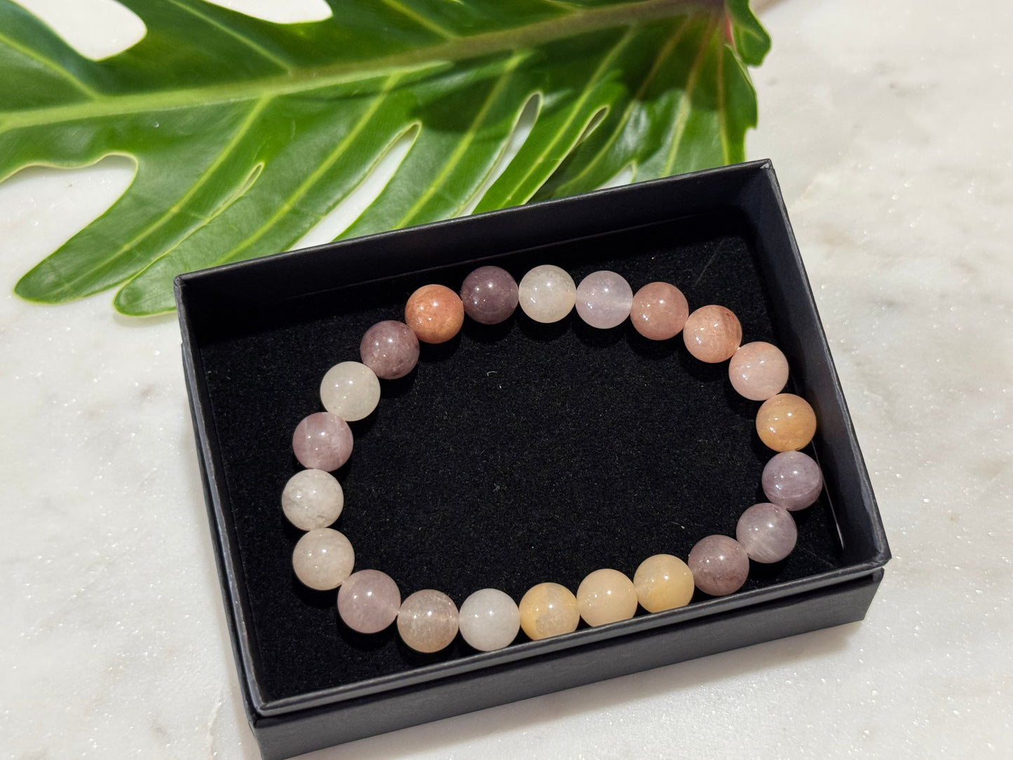 Pink Amethyst Crystal Bead Bracelet