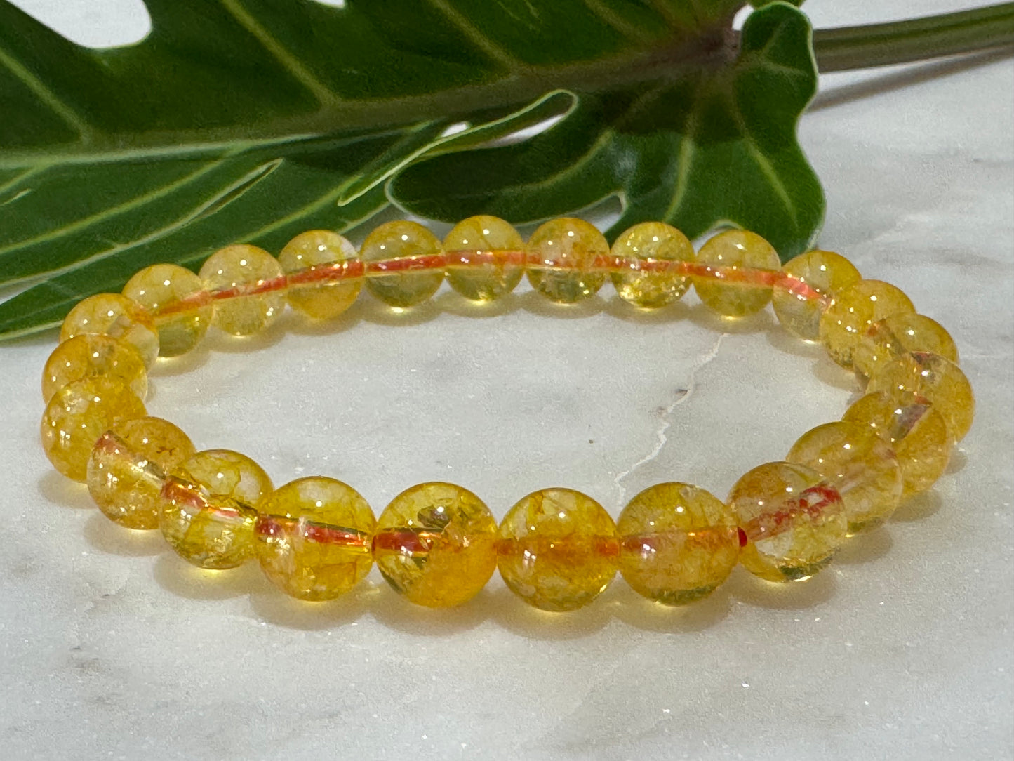 Citrine Crystal Bead Bracelet