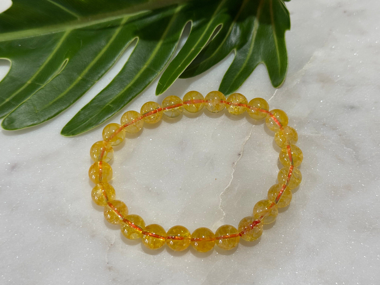 Citrine Crystal Bead Bracelet