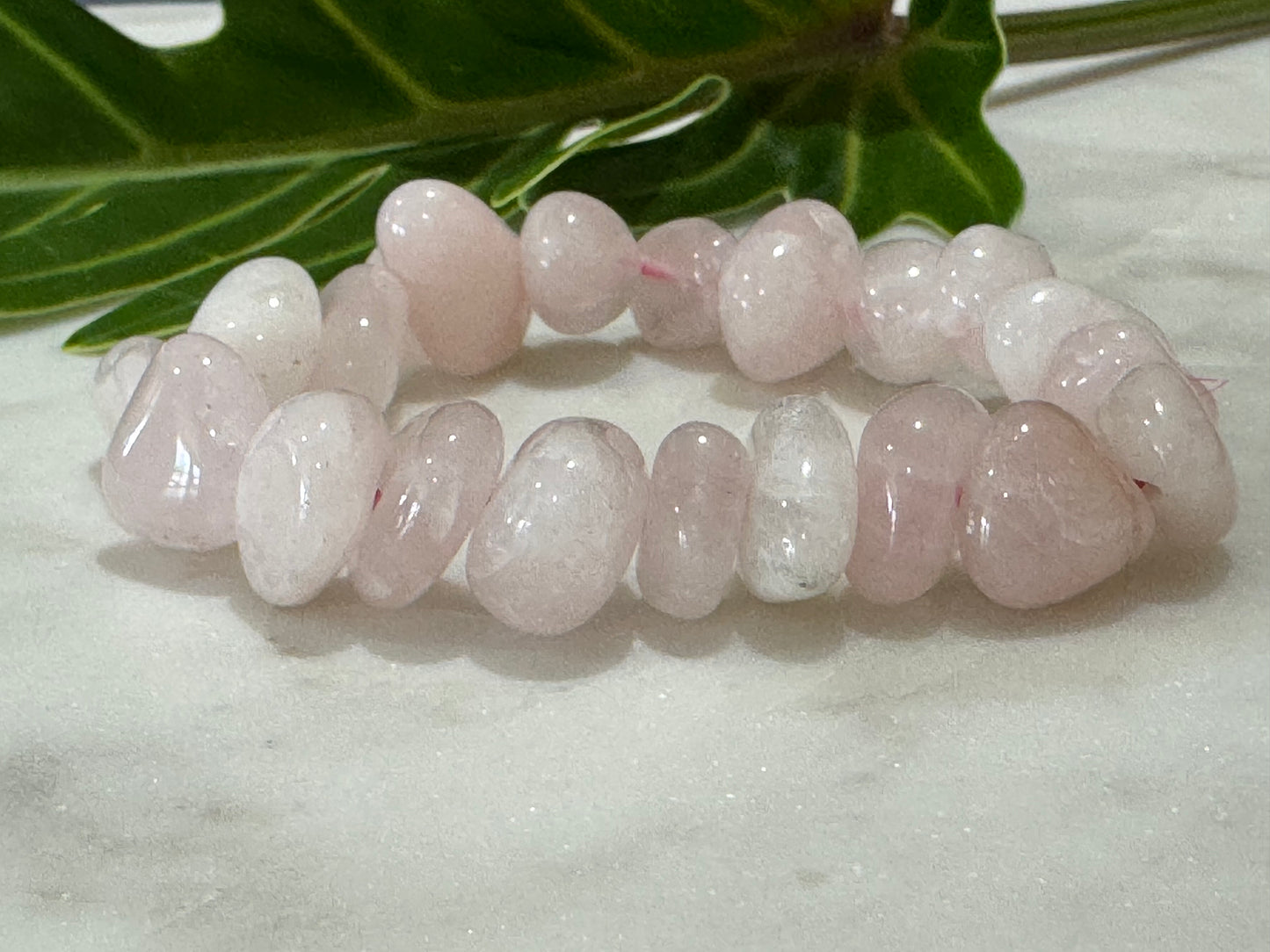Rose Quartz Smooth Chip Bracelet