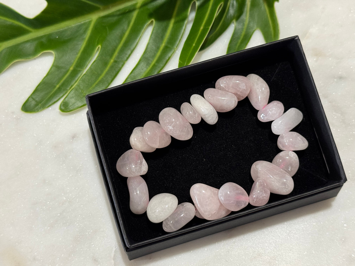 Rose Quartz Smooth Chip Bracelet
