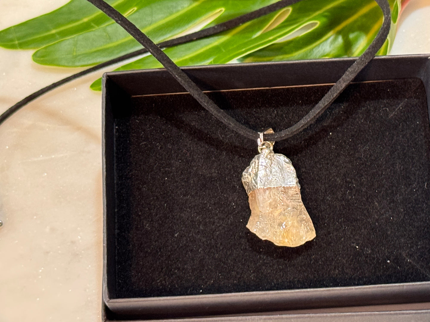Citrine Raw Crystal Pendant Necklace