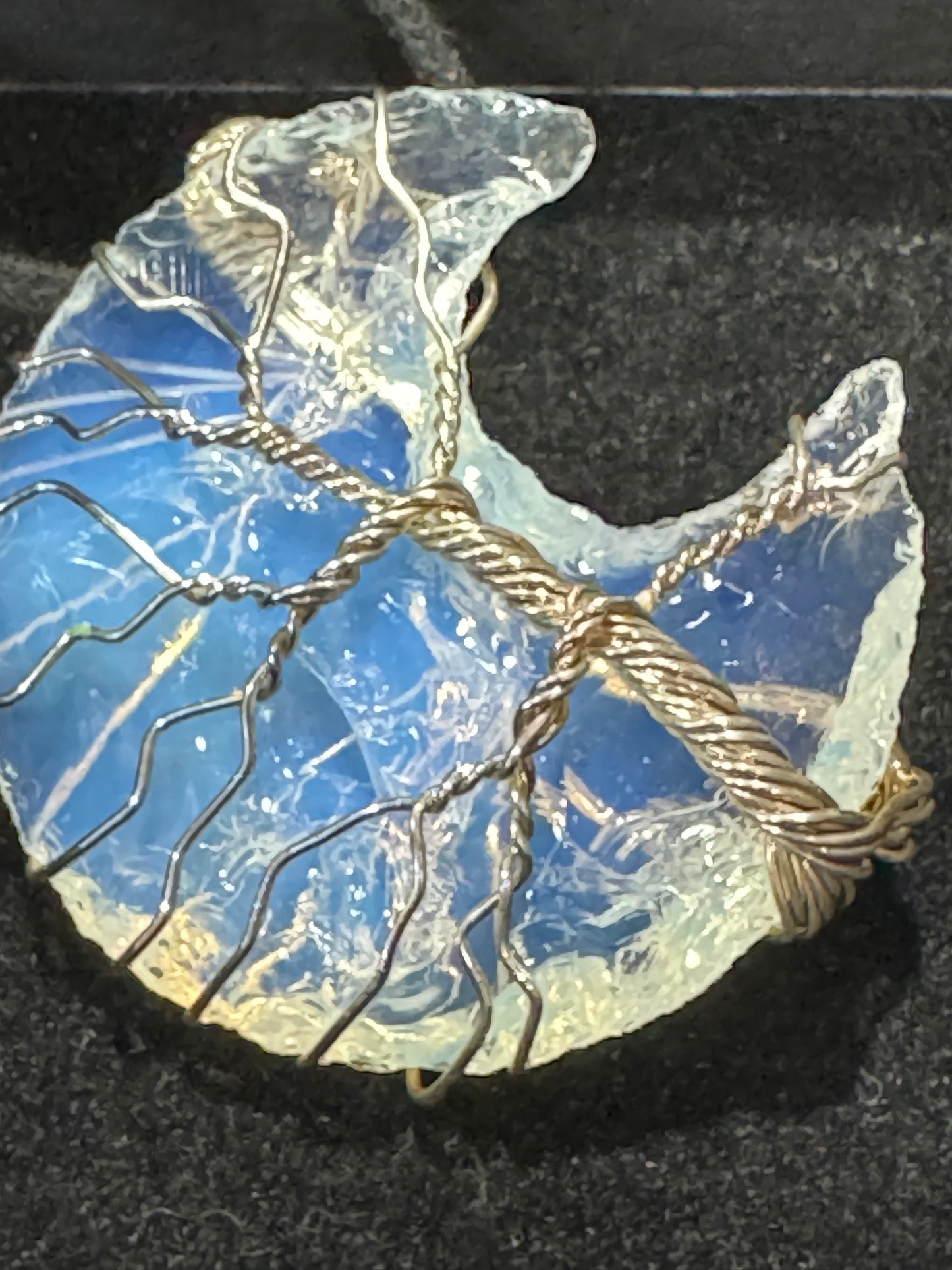 Opalite Moon, ‘Tree of Life’ Wrapped Pendant Necklace