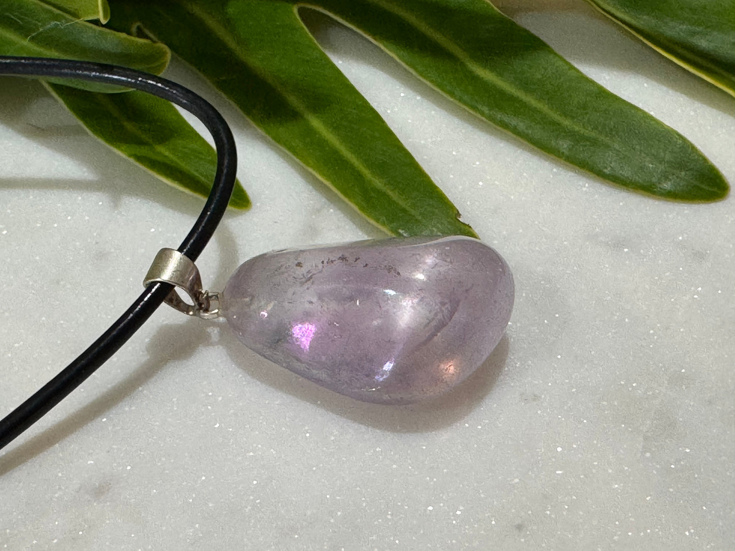 Amethyst Polished Tumble-Stone Pendant Necklace