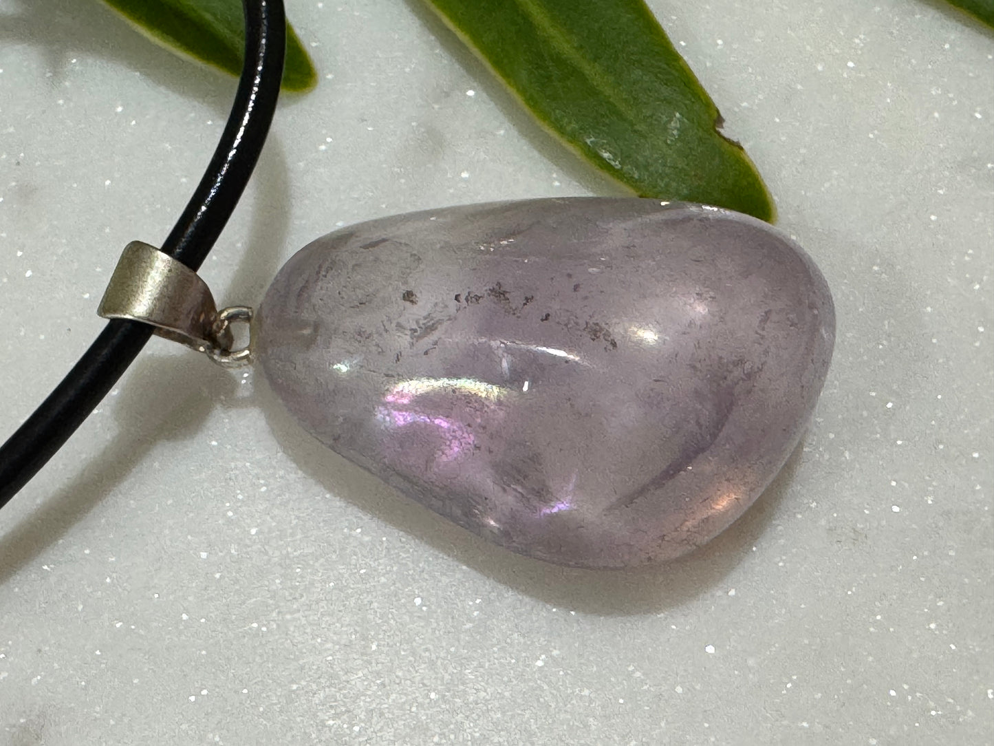Amethyst Polished Tumble-Stone Pendant Necklace