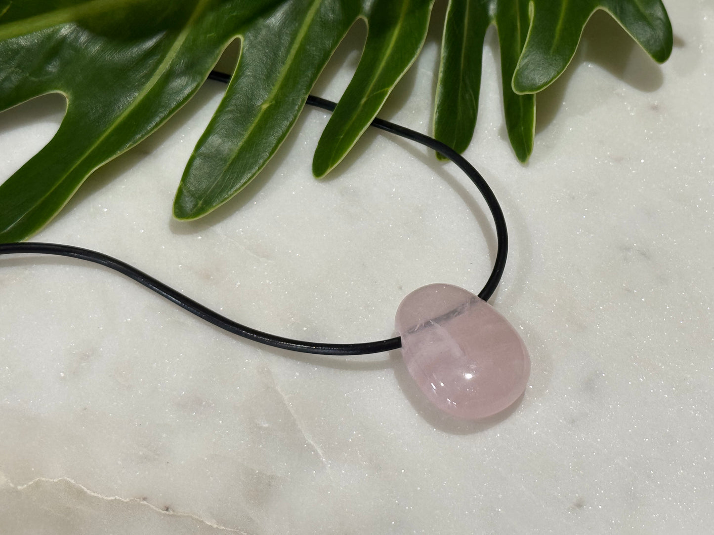 Rose Quartz Drilled Pendant