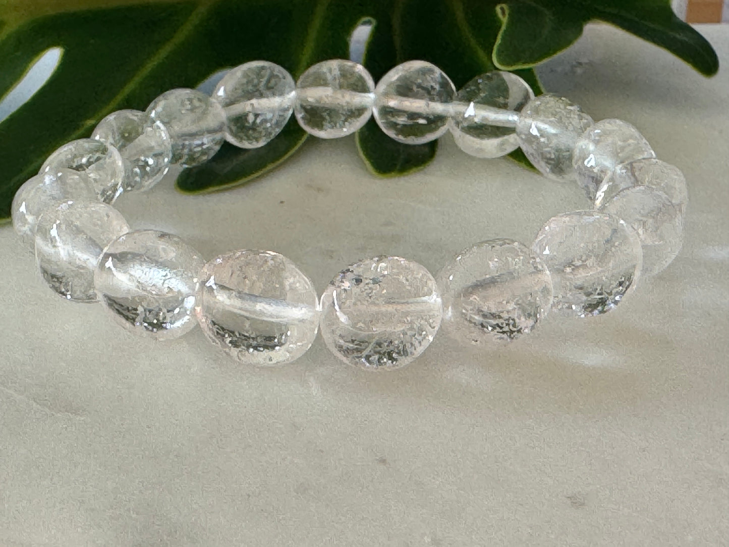 Clear Quartz Tumble Bead Bracelet