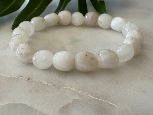 Moonstone Tumble Bead Bracelet