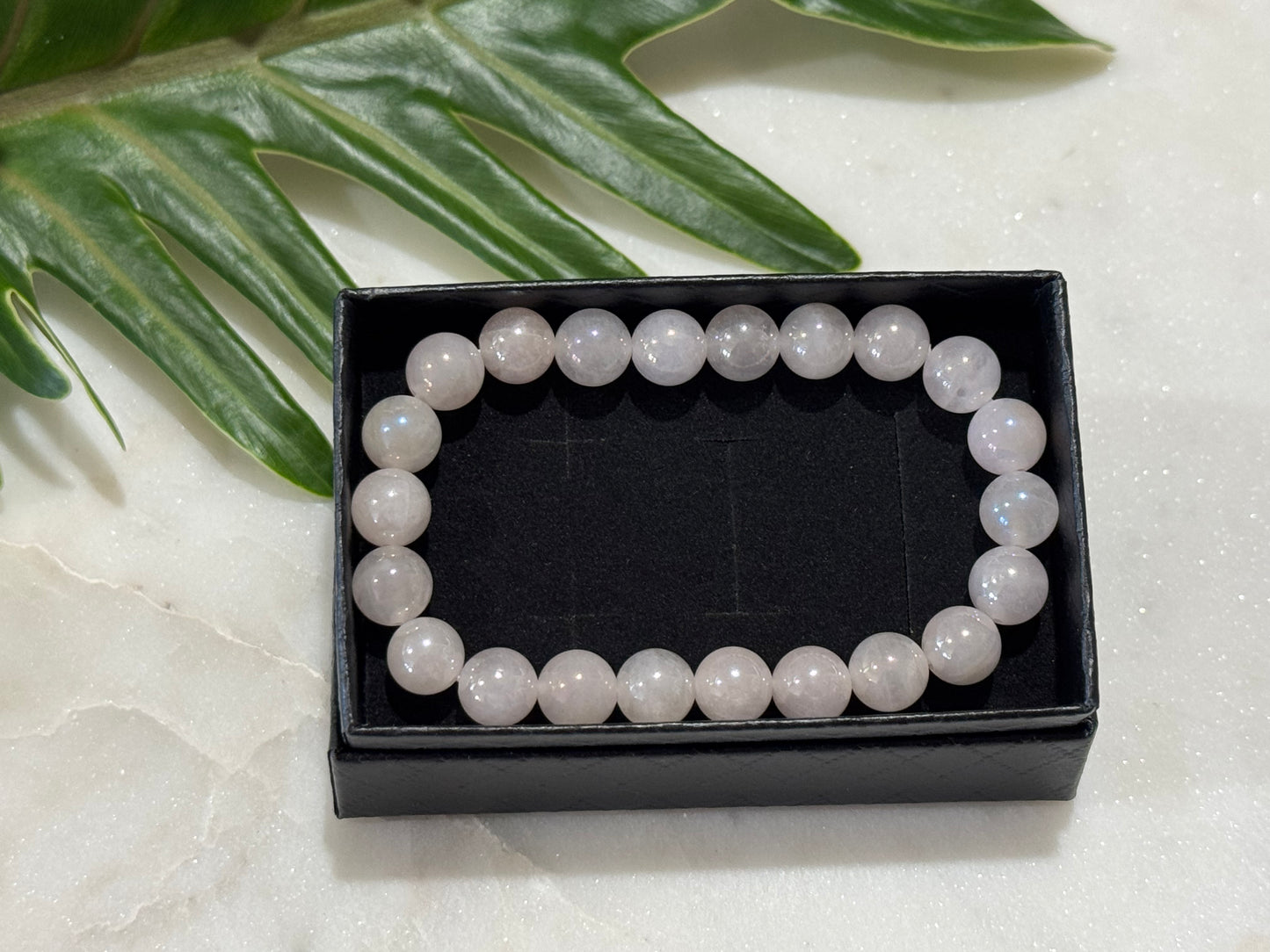 Rose Quartz Aura Bead Bracelet