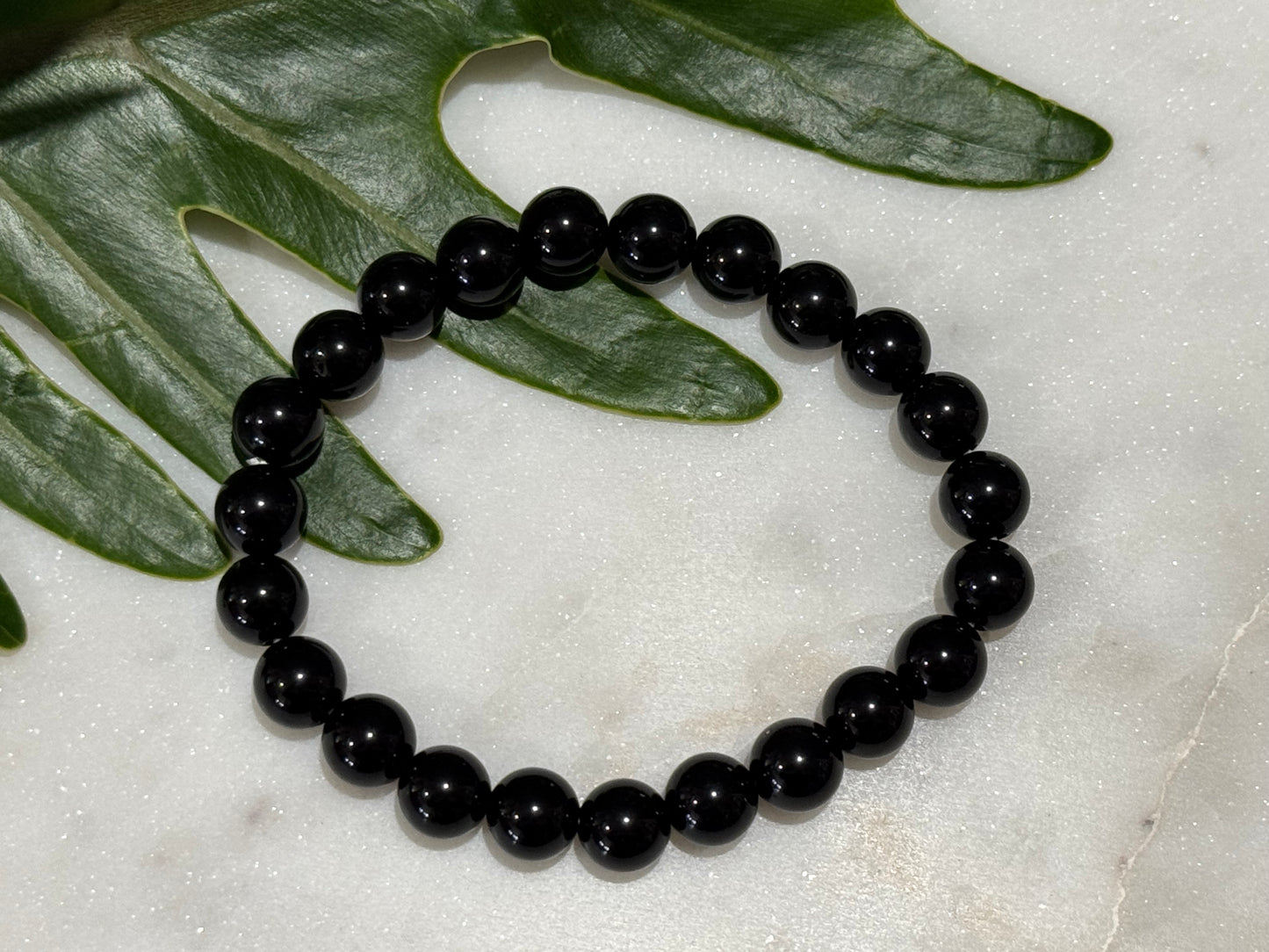 Black Tourmaline Crystal Bead Bracelet