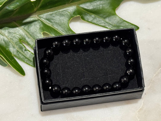 Black Tourmaline Crystal Bead Bracelet